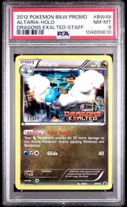 PSA 8 ALTARIA #BW48 2012 POKEMON B&W DRAGONS EXALTED *STAFF* GOLD STAMPED PROMO - Image 1