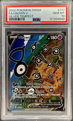 PSA 10 - UNOWN V - 177/195 - SILVER TEMPEST SWSH POKEMON ALT ART ENGLISH - Image 1