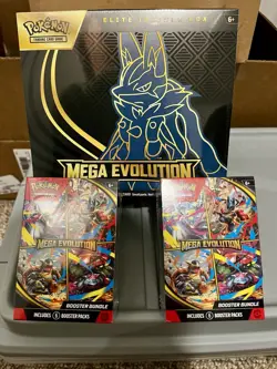 Mega Evolutions Lucario ETB And 2 Booster Bundle Combo Pokemon Elite Trainer Box - Image 1