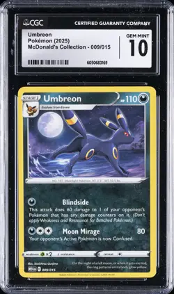2025 POKEMON MCDONALD'S COLLECTION #009 UMBREON CGC 10 GEM MINT - Image 1