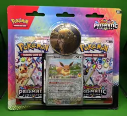 Pokemon Prismatic Evolutions 2-Pack Blister Eevee Pokemon Day Factory Sealed - Image 1