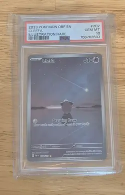 PSA 10 Cleffa 202/197 Pokemon TCG Obsidian Flames Illustration Rare Gem Mint - Image 1