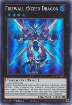 Yugioh! Firewall eXceed Dragon - MP20-EN067 - Super Rare - 1st Edition Near Mint - Image 1