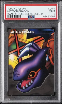1999 YU-GI-OH! BANDAI DUEL SCENE COLLECTION 2 #08-1 METEOR DRAGON PSA 9 - Image 1