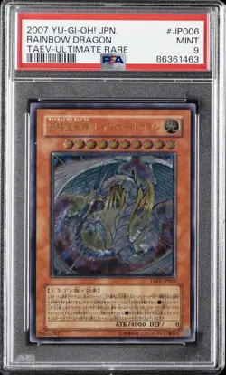 2007 YU-GI-OH! JPN TAEV-TACTICAL EVOLUTION ULTIMATE RARE RAINBOW DRAGON PSA 9 - Image 1