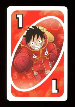 Monkey D. Luffy RED #1 Card ONE PIECE Mattel Original Japanese UNO Card NM - Image 1