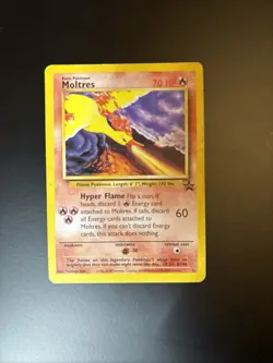 Pokemon TCG Moltres 21 Black Star Promo Card 2000 Movie Promo - Image 1
