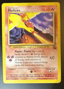 Pokemon TCG Moltres 21 Black Star Promo Card 2000 Movie Promo - Image 2