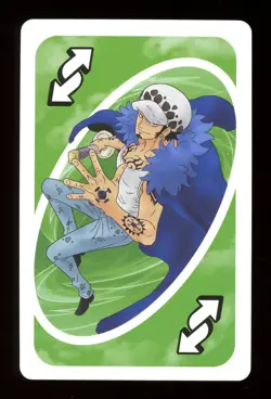 Trafalgar Law GREEN Reverse Card ONE PIECE Mattel Original Japanese UNO Card NM - Image 1