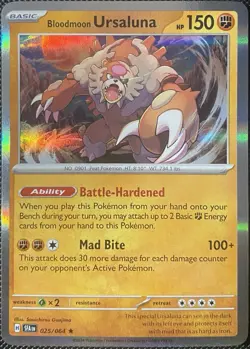 Bloodmoon Ursaluna 025/064 Sv: Shrouded Fable Holo - Pokemon Card - Image 1