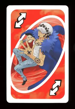 Trafalgar Law RED Reverse Card ONE PIECE Mattel Original Japanese UNO Card NM - Image 1