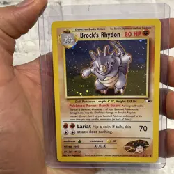 Brock’s Rhydon 2/132 Gym Heroes Holo Rare Vintage Pokemon Card - LP Nintendo - Image 1