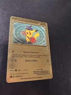 Special Delivery Pikachu - SWSH Black Star Promos, Gold Foil Card FanArt - Image 2
