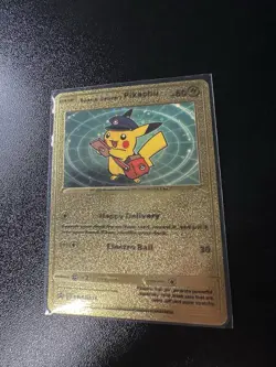 Special Delivery Pikachu - SWSH Black Star Promos, Gold Foil Card FanArt - Image 5