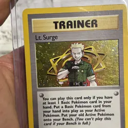 Pokemon Lt. Surge Trainer 17/132 - Holo Pokemon Card - Gym Heroes - LP Vintage - Image 3
