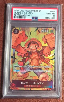 MONKEY D.LUFFY - 2024 One Piece Card Game JPN. Alternate Art OP01-024 SR PSA 10 - Image 1