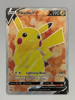 PIKACHU V (Full Art) 157/172 Brilliant Stars Holo - POKEMON CARD TCG - NM - Image 1