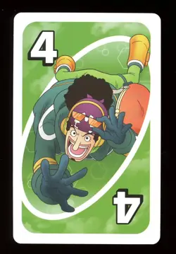 Usopp GREEN #4 Card ONE PIECE Mattel Original Japanese UNO Card Near Mint - Image 1