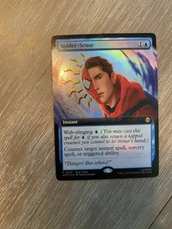 🔮 MTG: Spider-Man Spider-Sense 0284 Extended Art Foil Buy-a-Box Promo Marvel - Image 1