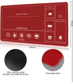 "MTG Playmat Stitched with Magic Zone Non-Slip Rubber Backing Printing Commander - Image 2