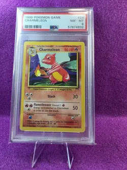 1999 Pokemon Charmeleon #24 Base Set Regular PSA 8 - Image 1