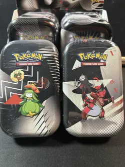 Pokemon TCG Black Bolt White Flare Mini Tins in Display Box Unova NEW Sealed x8 - Image 2