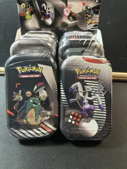 Pokemon TCG Black Bolt White Flare Mini Tins in Display Box Unova NEW Sealed x8 - Image 4