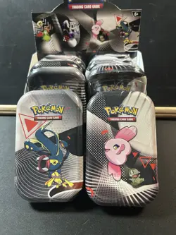 Pokemon TCG Black Bolt White Flare Mini Tins in Display Box Unova NEW Sealed x8 - Image 5