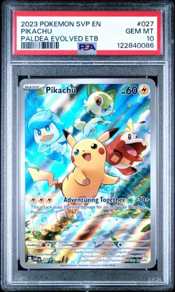 PSA 10 Pikachu 027 SVP 2023 Pokemon Paldea Evolved ETB Black Star Promo GEM MINT - Image 1