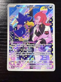 Team Rockets Murkrow Illustration Rare 200/182 Destined Rivals Pokemon TCG NM++ - Image 1
