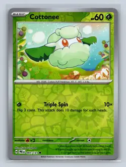Cottonee Reverse Holo #007/131 SV: Prismatic Evolutions NM Pokemon TCG - Image 1