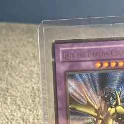 Gaia The Dragon Champion LOB-125 Ultra Rare Gold Name Secret YuGiOh MP - Image 3
