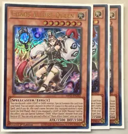 Yugioh! 3x Chaos Allure Queen MP25-EN242 Ultra Rare 1st Ed NM - Image 1