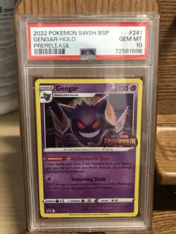 2022 POKEMON SWSH BSP GENGAR-HOLO PRERELEASE CARD#241 GEM MT PSA 10 - Image 3