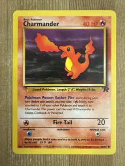 Charmander 50/82 Common Team Rocket Set Pokemon Card TCG NM/VLP - Image 1