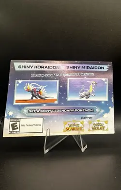 Pokemon Scarlet and Violet Shiny Koraidon OR Miraidon Gamestop Promo Code Card - Image 1