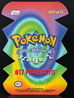 POKEMON 2000 TOPPS TV ANIMATION #17 EV11 PIDGEOTTO DIE CUT CARD - Image 2
