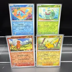 Pikachu Charmander 151 Reverse Holo 001 004 007 025 - Pokemon TCG Promo Card Lot - Image 1