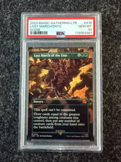 2023 MTG Lord of the Rings #418 Last March of the Ents Scene PSA 10 GEM MINT - Image 1
