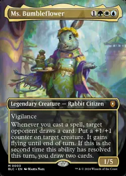 Ms. Bumbleflower - Borderless Magic mtg Light Play, English Commander Bloomburro - Image 1