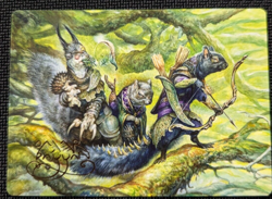 MTG The Odd Acorn Gang (32/54) Gold-Stamped Art Card Bloomburrow NM/M - Image 1