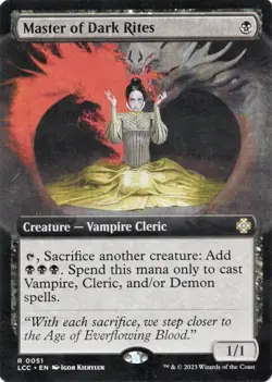 MTG / Master of Dark Rites LCC #0051 Regular (Extended Art) Rare NM Magic Card - Image 1
