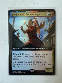 MTG MagicCon Atlanta EXCLUSIVE Promo Sokka, Bold Boomeranger Foil Avatar - Magic - Image 1
