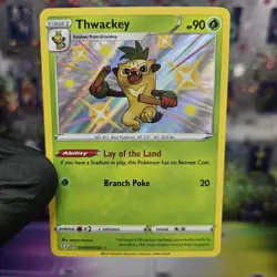 Pokemon TCG Thwackey SV005/SV122 Shining Fates Shiny Vault Rare (NM) - Image 1
