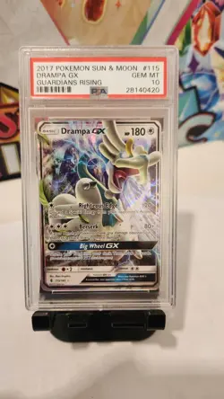 2017 Drampa GX #115 Gem Mint PSA 10 Sun & Moon Guardians Rising Pokemon TCG - Image 1