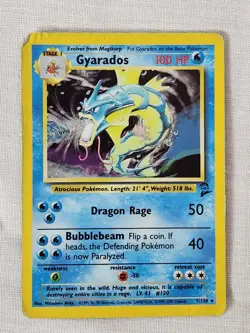 Played Gyarados #7 Holo Base Set 2 Pokemon TCG - Image 1
