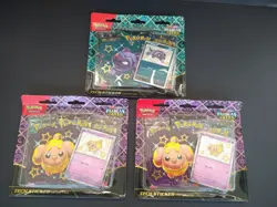 Pokemon TCG Paldean Fates Tech Sticker Collection 3 Pack Blister Lot of 3 Sealed - Image 1