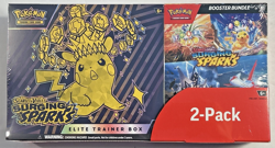 Pokemon Surging Sparks ETB & Booster Bundle 2-Pack Factory Sealed - Image 1