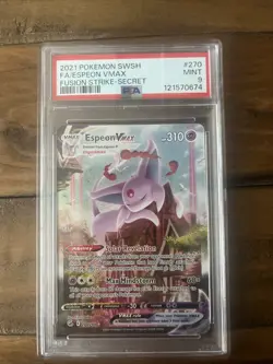 2021 Pokemon Fusion Strike Espeon VMAX Full Alternate Alt Art #270/264 PSA 9 - Image 1