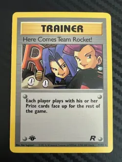 Pokemon TCG Team Rocket Regular 1st Edition Here Comes Team Rocket! 71/82 NM - Image 1